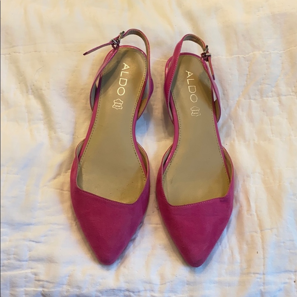 Aldo Fuchsia Suede sling-back dressy flats